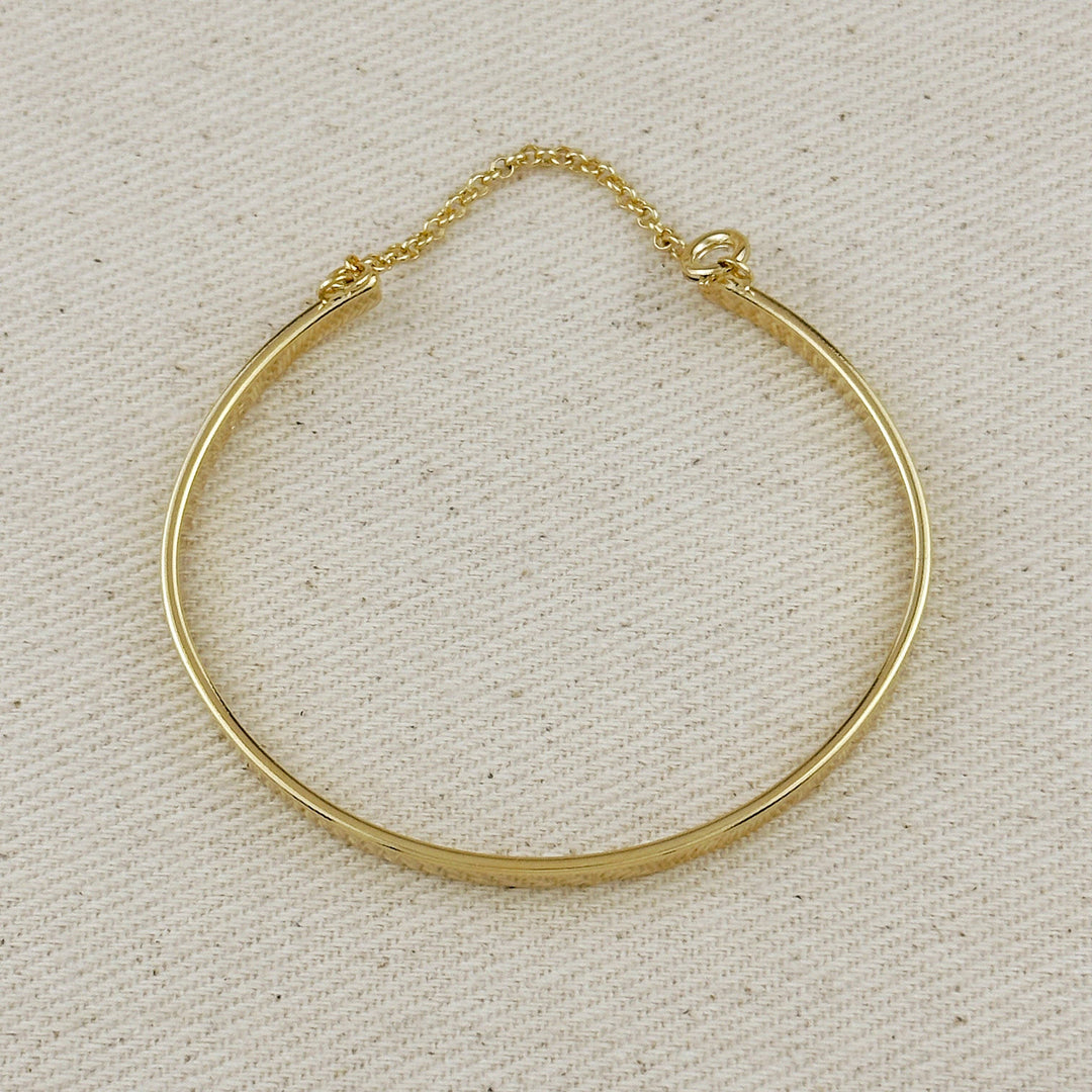 Olivia Flat Bangle With Chain