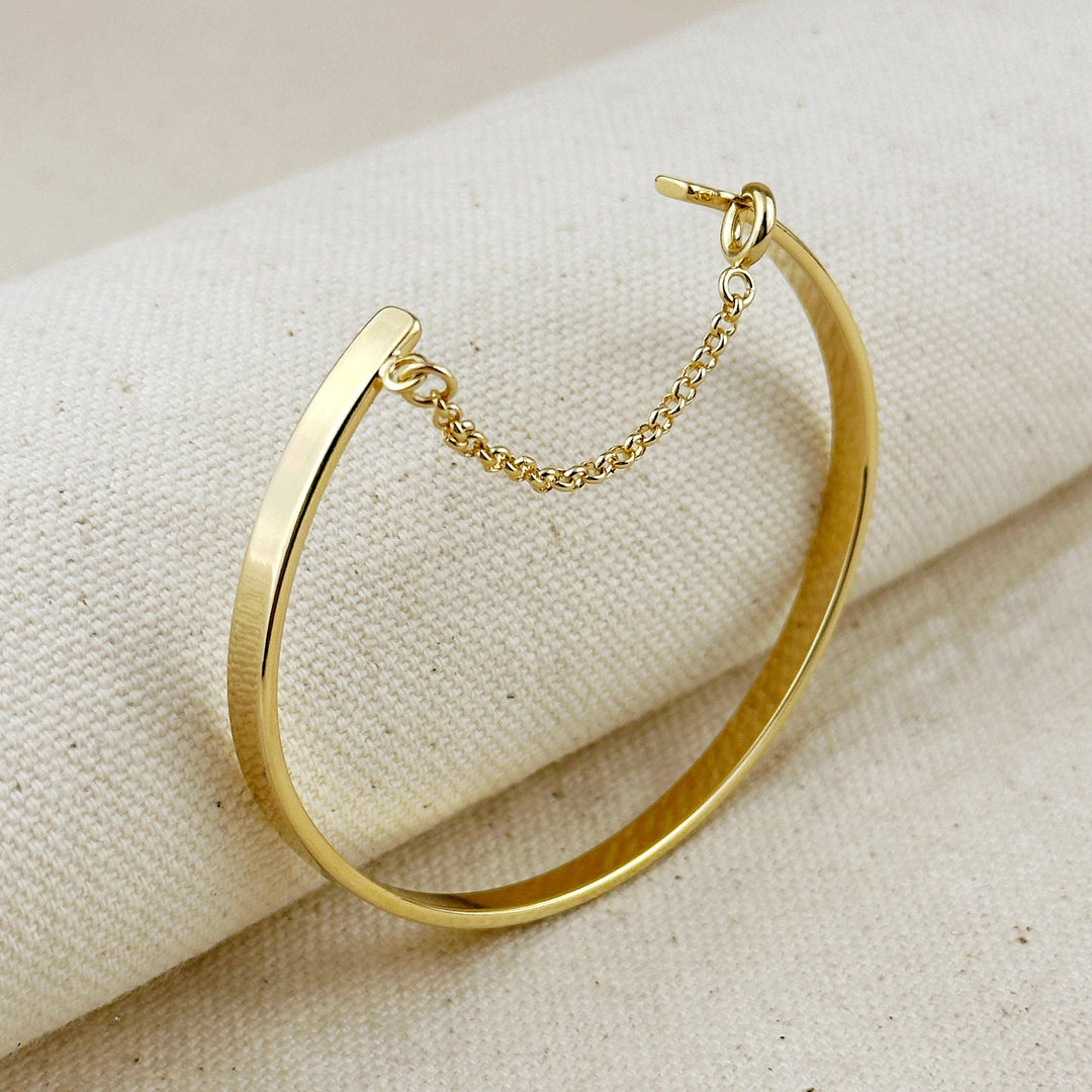 Olivia Flat Bangle With Chain