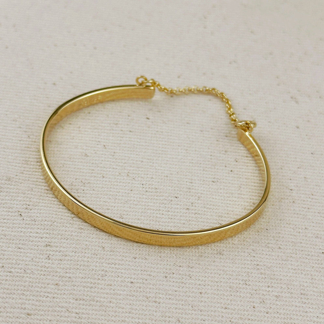 Olivia Flat Bangle With Chain