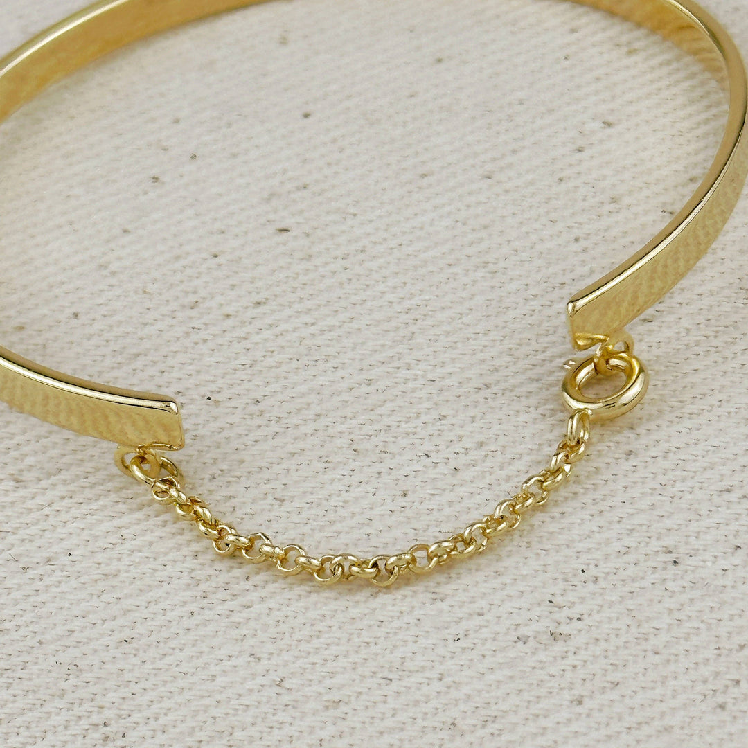 Olivia Flat Bangle With Chain