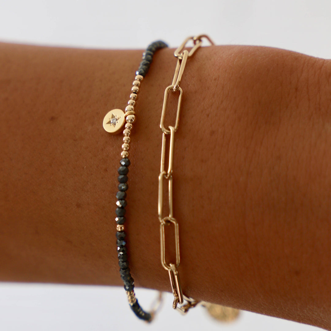 BEADED STAR MEDALLION BRACELET