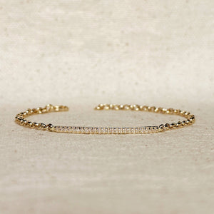 Dainty Gold CZ Diamond Bar bracelet 