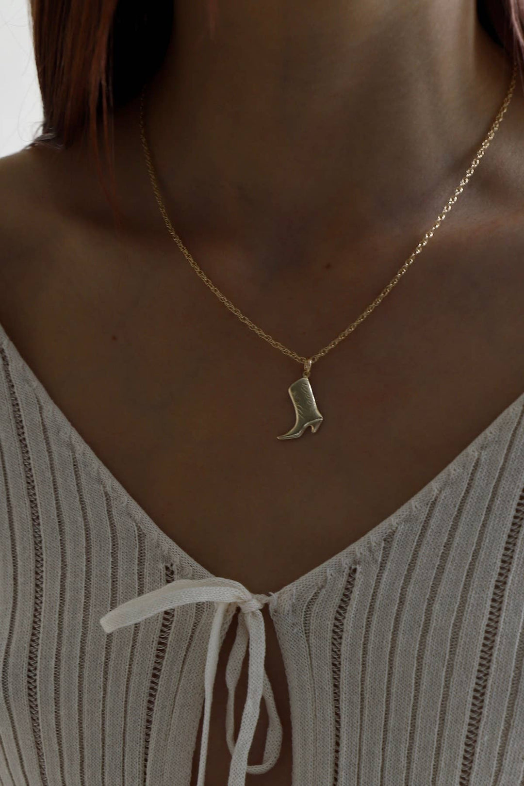 Gold Cowboy Boot Charm — Dainty Western Charm