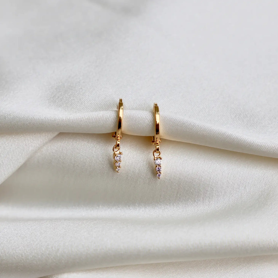 Cz Stack Trio Huggie Earrings