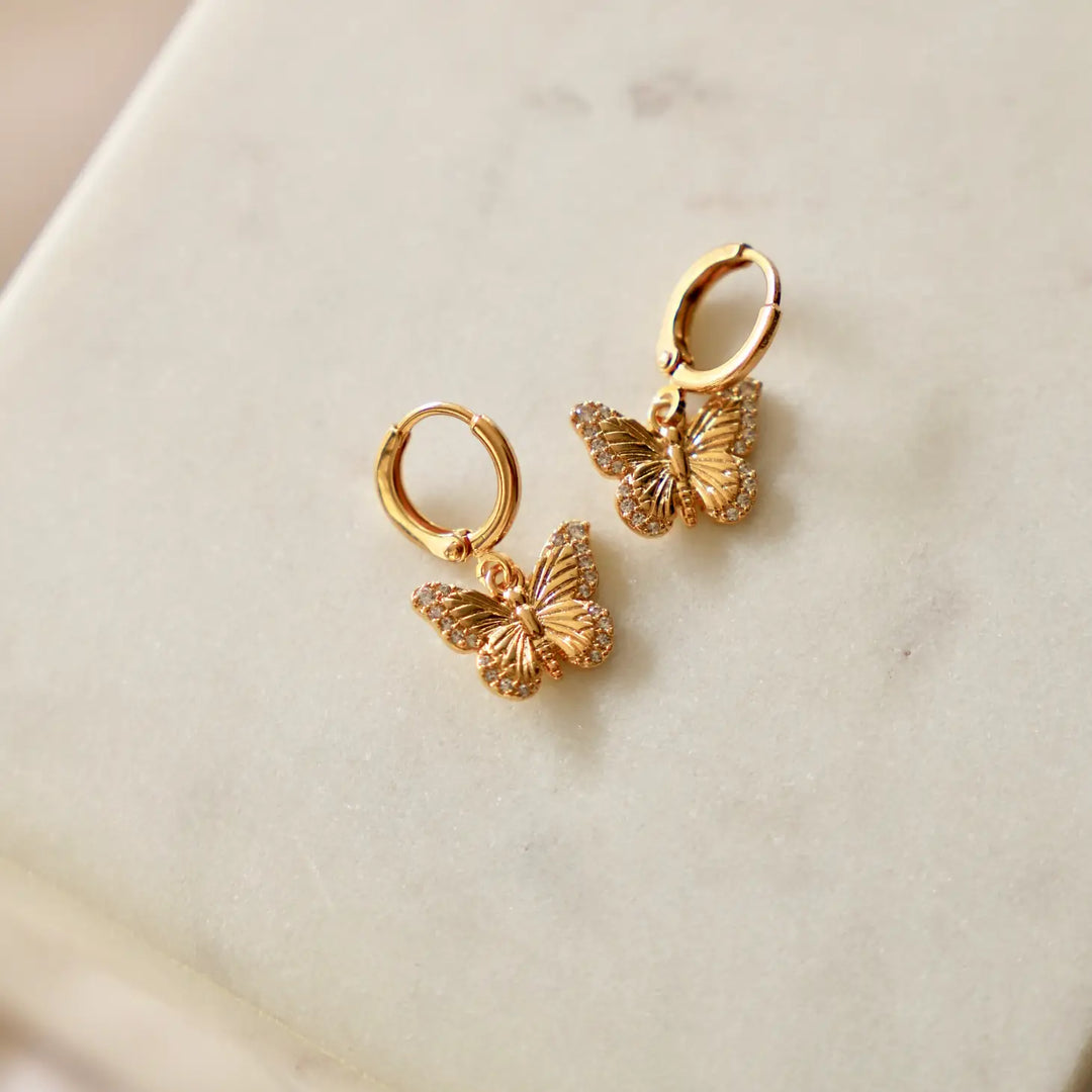 Huggie Butterfly Earrings