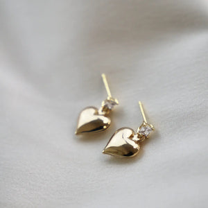 Romantic Puff Heart and Cz Studs