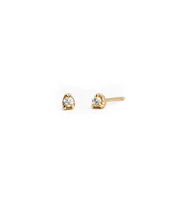 Solid Gold Diamond Earrings Studs