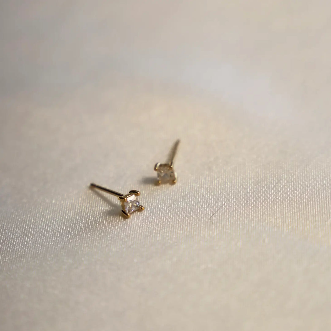 Square Cz Stud