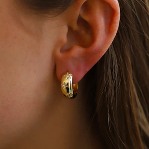 Twilight Star Hoop Earrings Gold