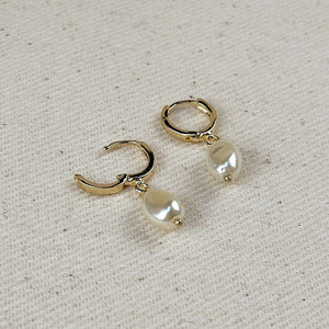 Drop Baroque Pearl Huggie Earrings