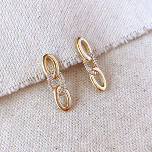Chain Diamond Gold Link Earrings