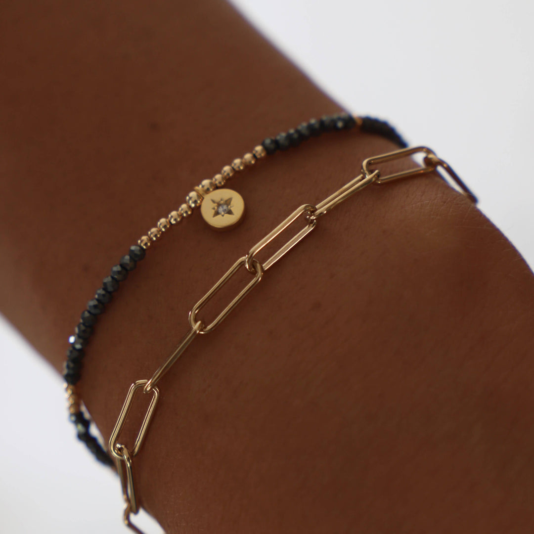 BEADED STAR MEDALLION BRACELET