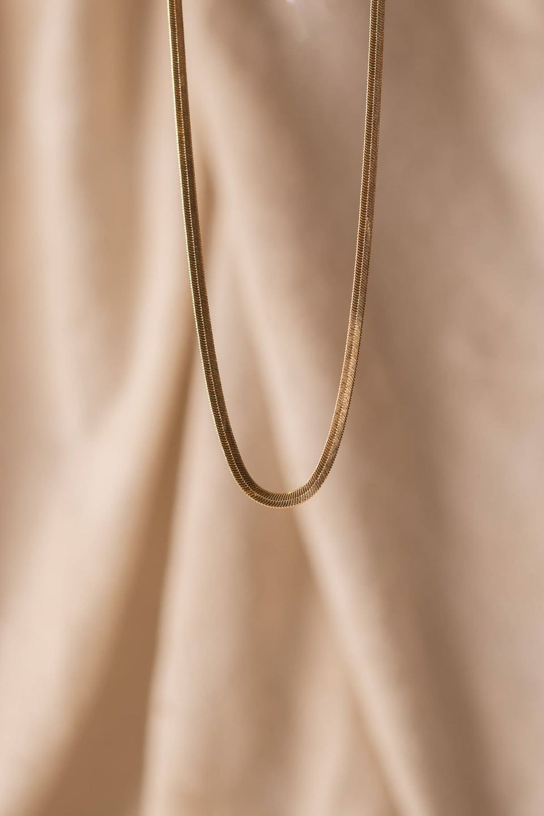 Gold Herringbone Snake Chain Necklace