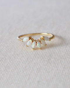 Perl crown gold ring, women's jewelry, stacking ring