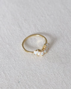 Perl crown gold ring, women's jewelry, stacking ring