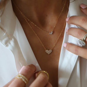 GOLD MINI FLOATING HEART NECKLACE