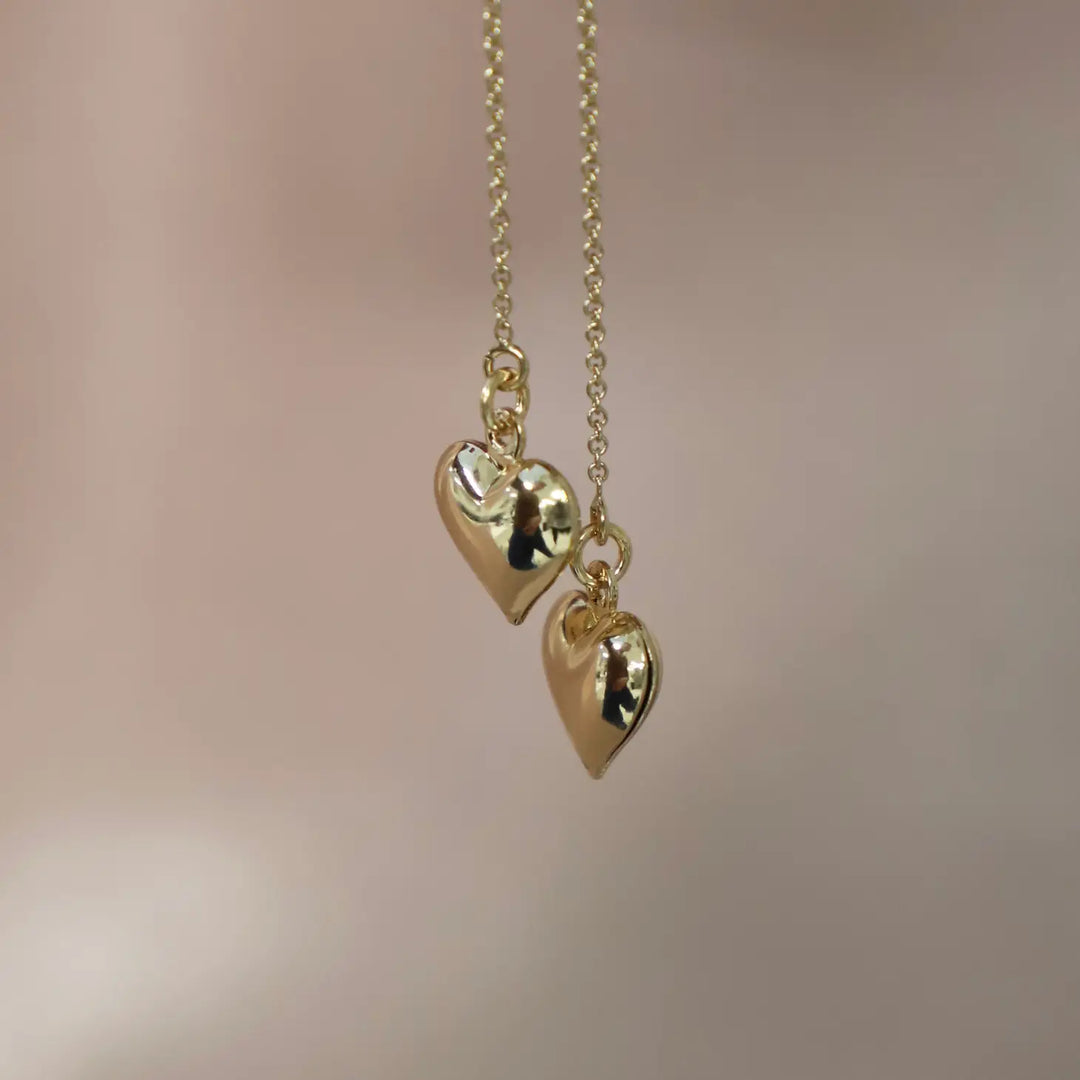 Puff Heart Threader Earrings
