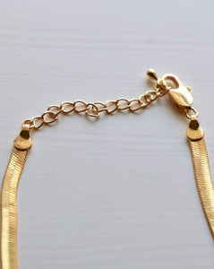 Gold Herringbone Snake Chain Necklace, women's necklace, trending jewelry