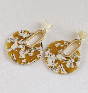 Jennifer Gold Marble Tortoise earrings