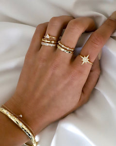 Women's Gold North Star Ring, Women's jewelry 