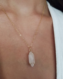 Rose Quartz, Women's Jewelry, healing stone necklace 