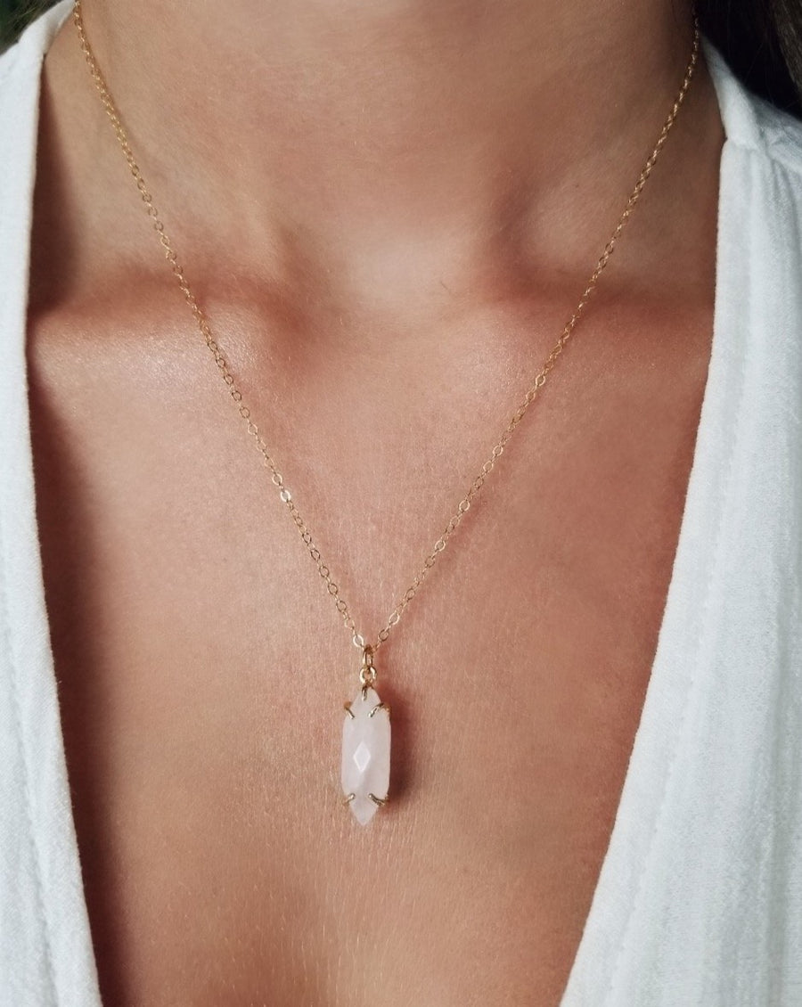 Rose Quartz, Women's Jewelry, healing stone necklace, necklace gift, gift for her