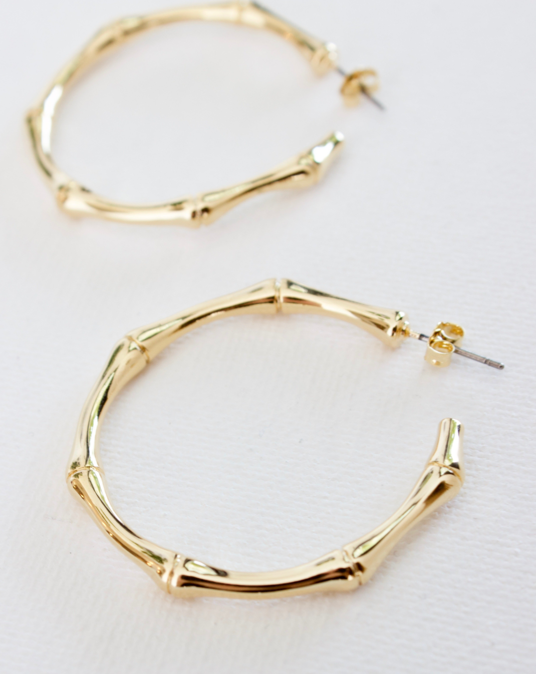 Gold Hoop Earrings, Bamboo Hoop Earrings, Trending Gold Earrings, Trending Jewelry, Women's Jewelry
