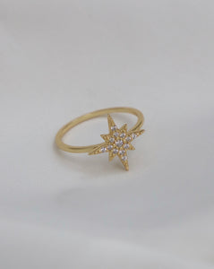 Gold North Star Ring, Women's jewelry 